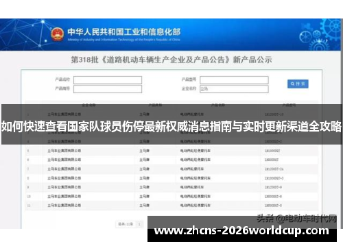 如何快速查看国家队球员伤停最新权威消息指南与实时更新渠道全攻略