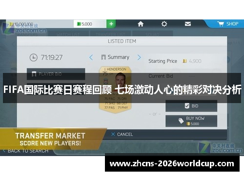 FIFA国际比赛日赛程回顾 七场激动人心的精彩对决分析